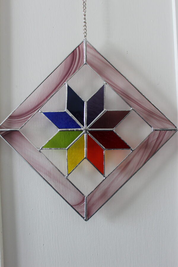 Stained Glass Diamond Flower