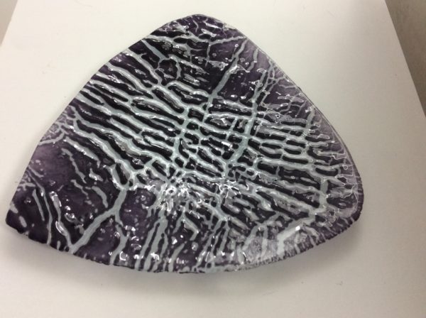 Lavender Triangular Fused Glass Plate