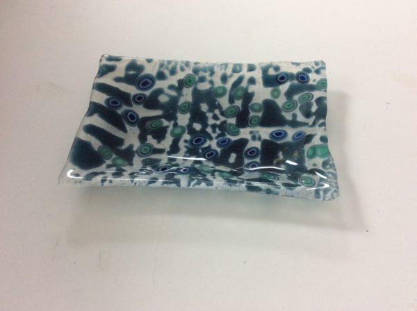 Fused Glass Blue Dish
