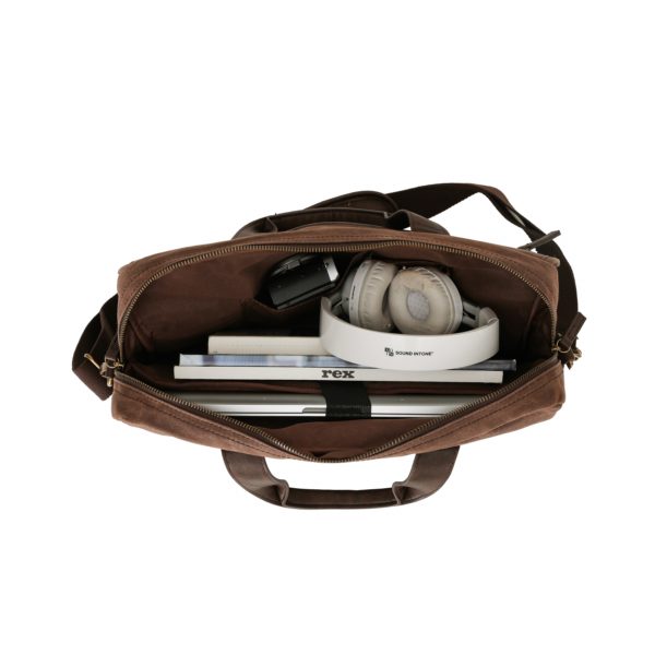 Waxed Canvas Cross Body Luxury Satchel - Image 3