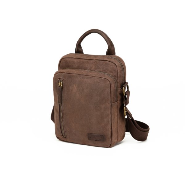 Waxed Canvas Cross Body Reporter Shoulder Bag