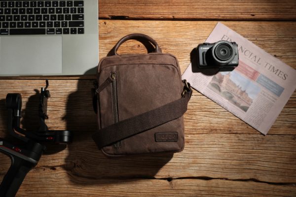 Waxed Canvas Cross Body Reporter Shoulder Bag - Image 5