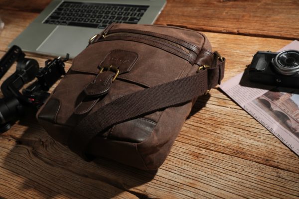 Waxed Canvas Cross Body Shoulder Bag - Image 4
