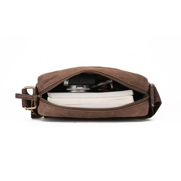 Waxed Canvas Cross Body Shoulder Bag - Image 3